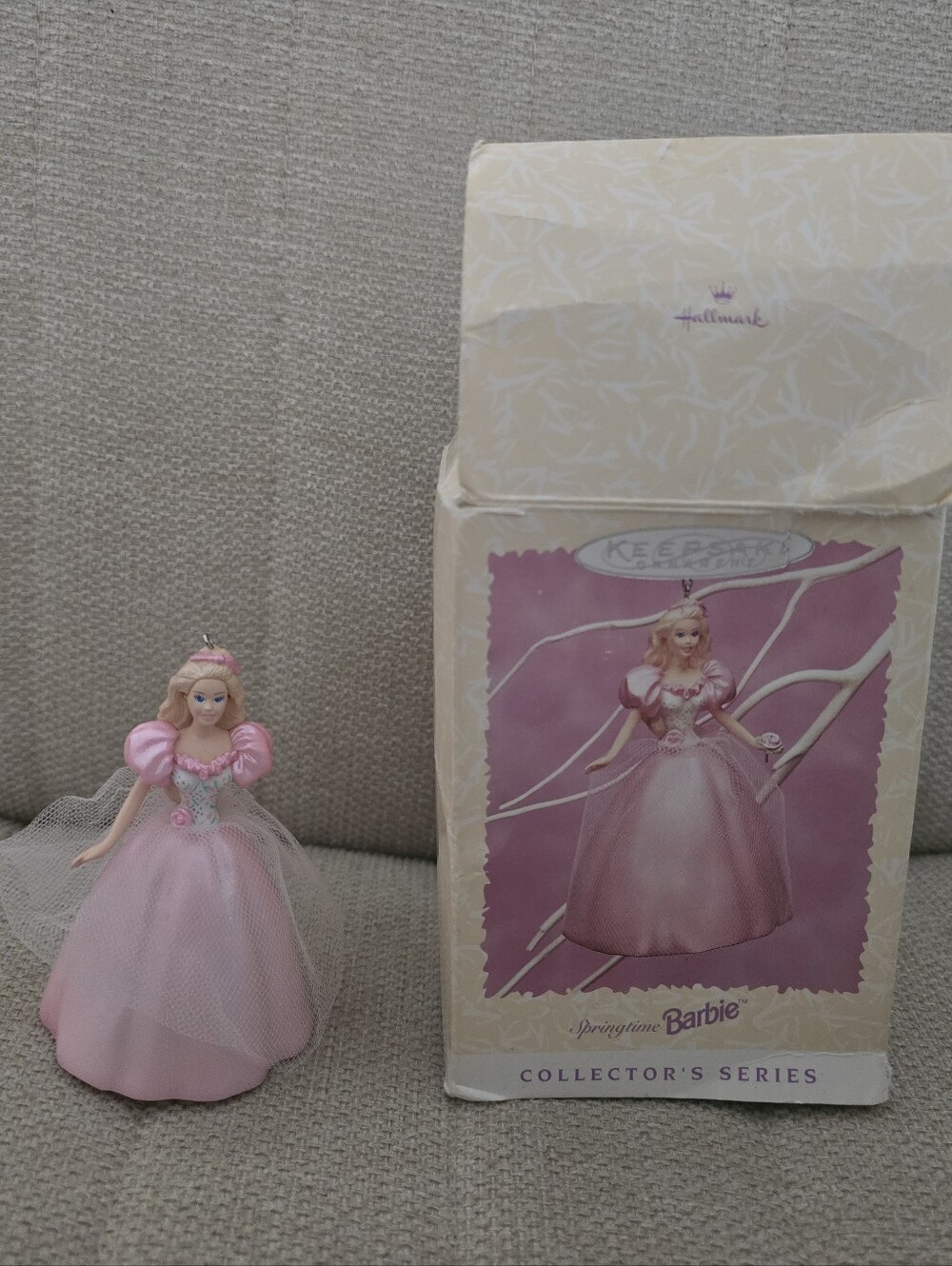 Vintage 1996 Hallmark Keepsake Springtime Barbie Ornament Collector Series Boxed